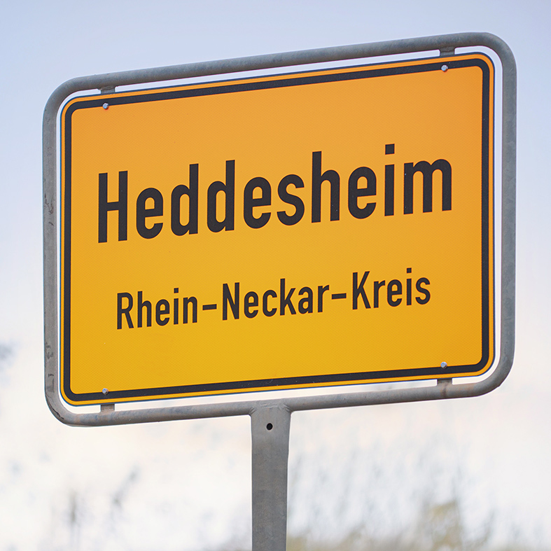 Ortsschild Heddesheim, Rhein-Neckar-Kreis