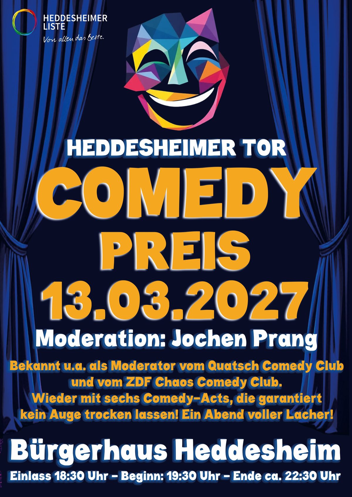 Plakat Heddesheimer Comedypreis 2027